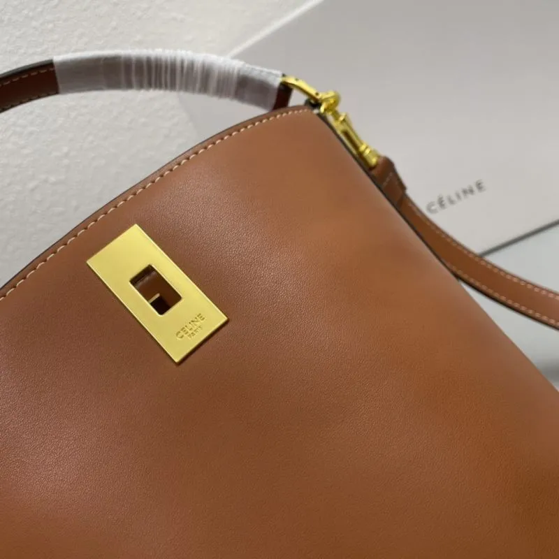 Celine Brown Leather Bucket Bag 1188 - Image 4