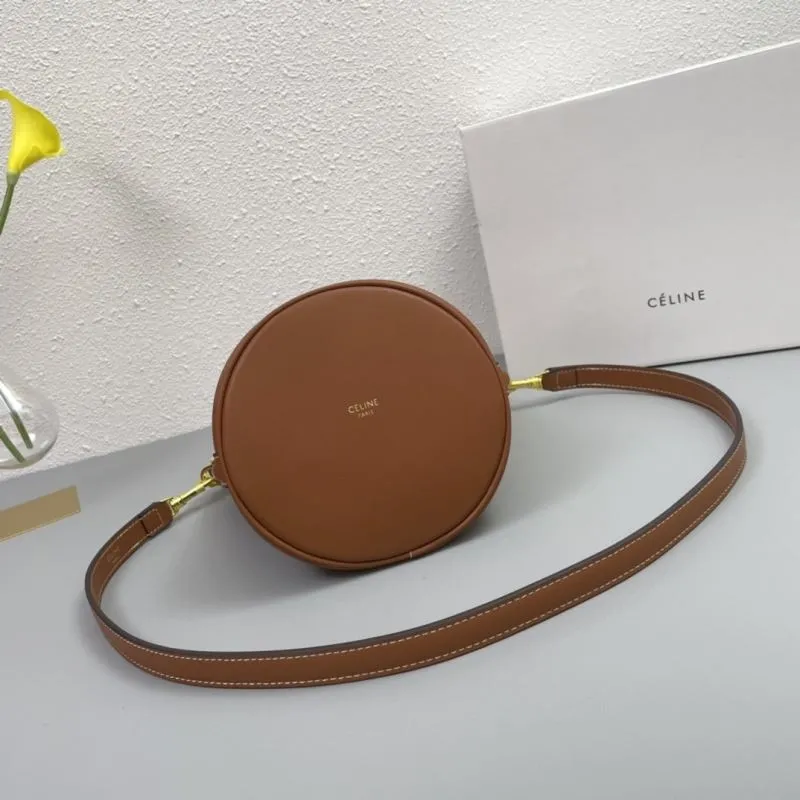 Celine Brown Leather Bucket Bag 1188 - Image 7