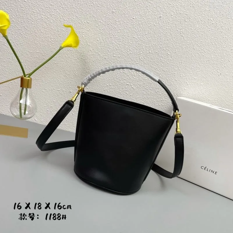 Celine Black Bucket Bag 1188 - Image 3