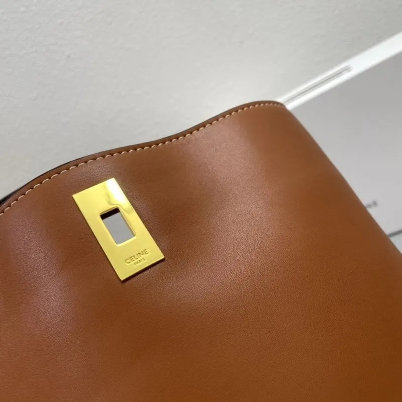 Celine Brown Leather Bucket Bag 1188 - Image 4