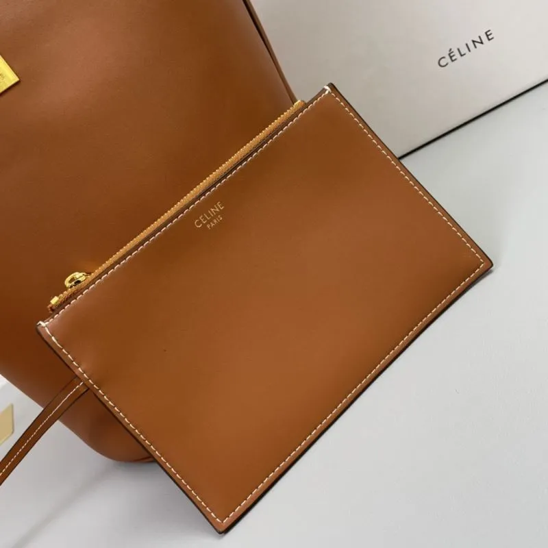 Celine Brown Leather Bucket Bag 1188 - Image 6
