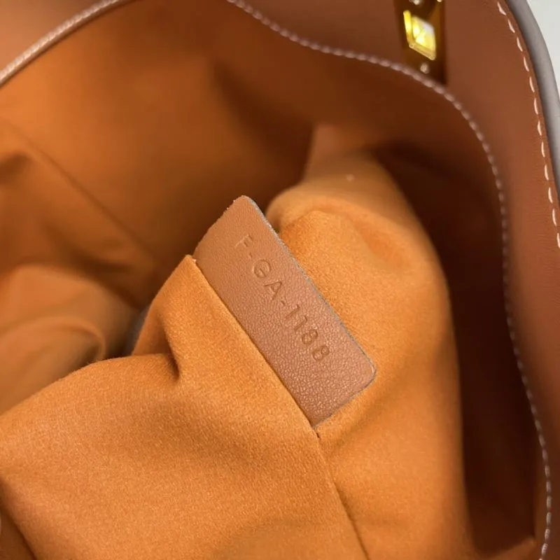 Celine Brown Leather Bucket Bag 1188 - Image 9