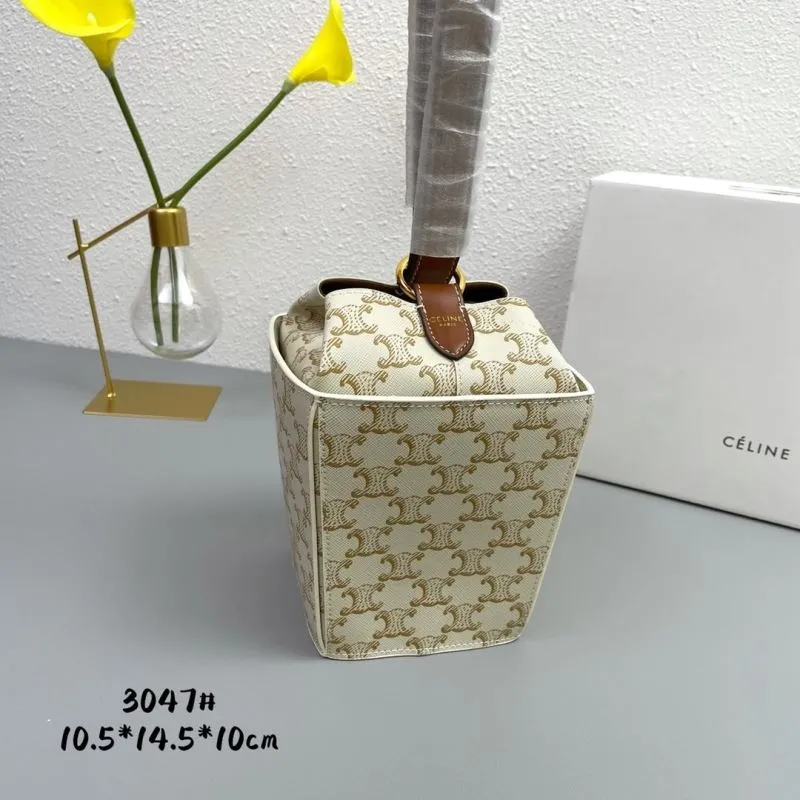 Celine Beige Monogram Bucket Bag 3047 - Image 3