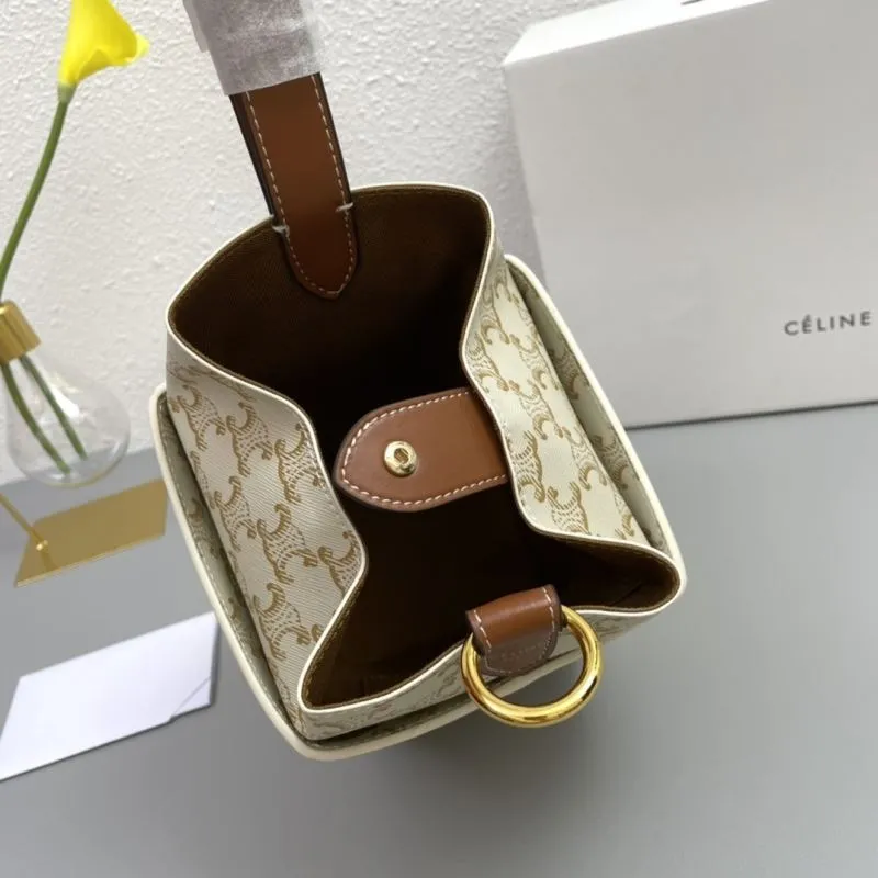 Celine Beige Monogram Bucket Bag 3047 - Image 8