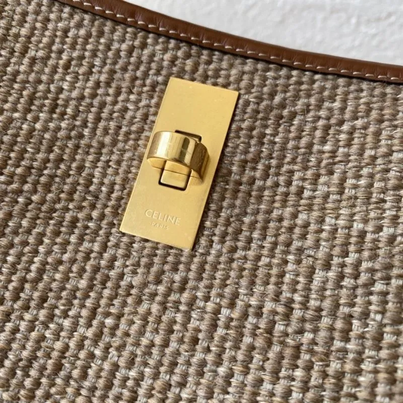 Celine Woven Canvas Bucket Bag with Pouch - Image 5