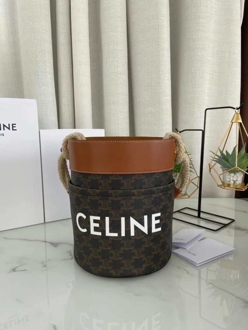 Celine Monogram Brown Bucket Bag
