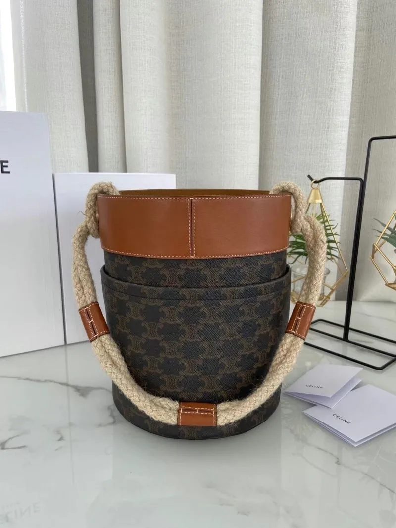 Celine Monogram Brown Bucket Bag - Image 3