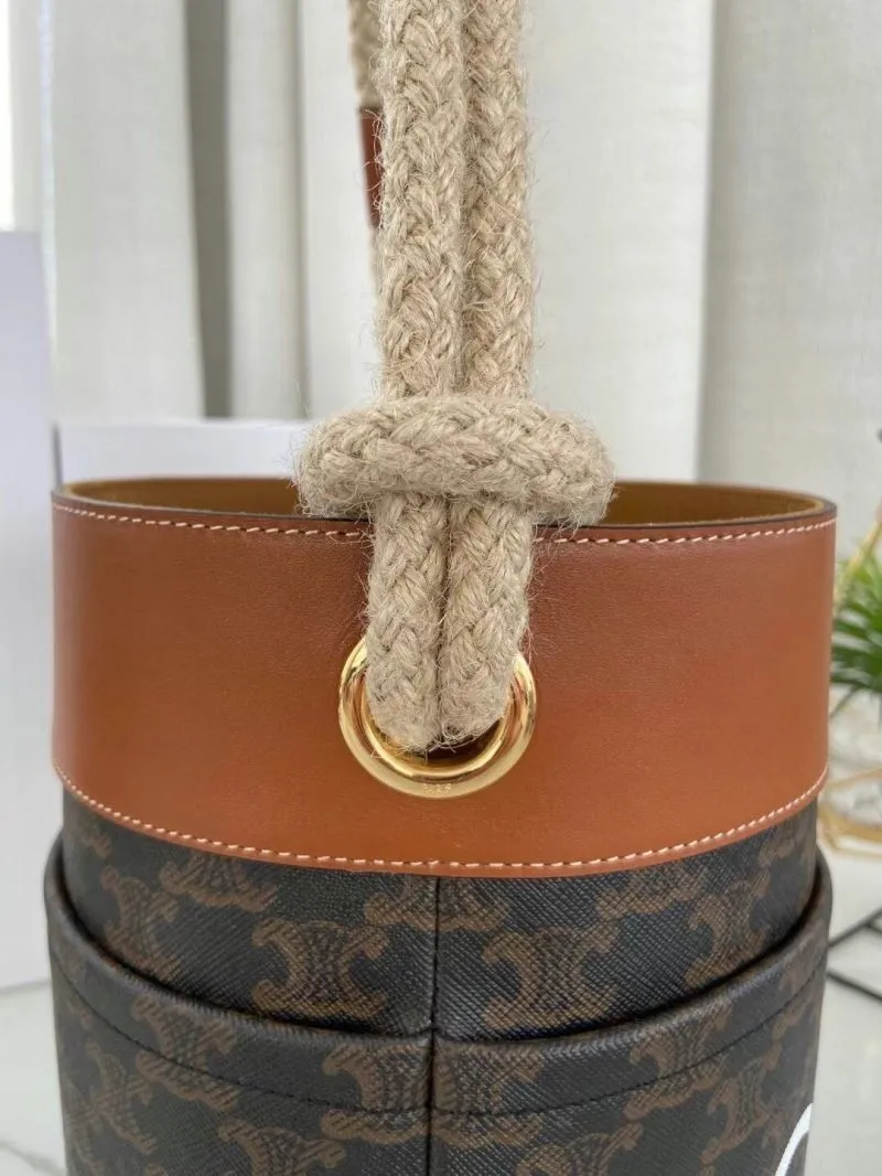 Celine Monogram Brown Bucket Bag - Image 4