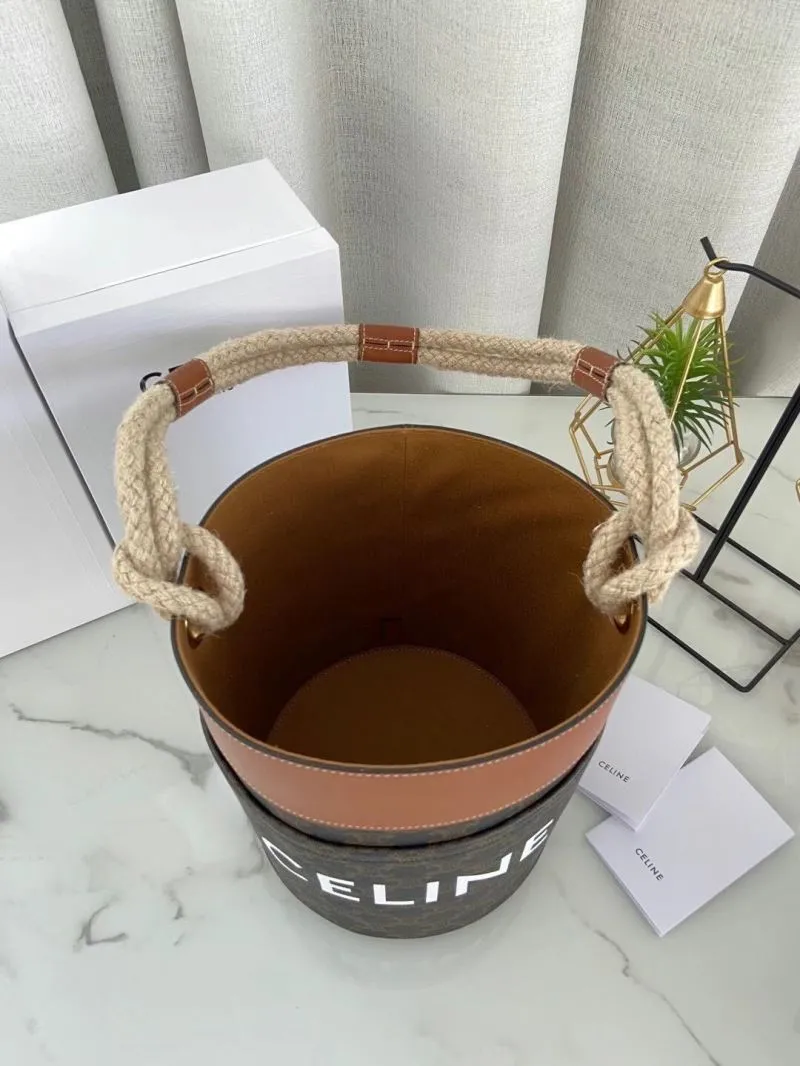 Celine Monogram Brown Bucket Bag - Image 5
