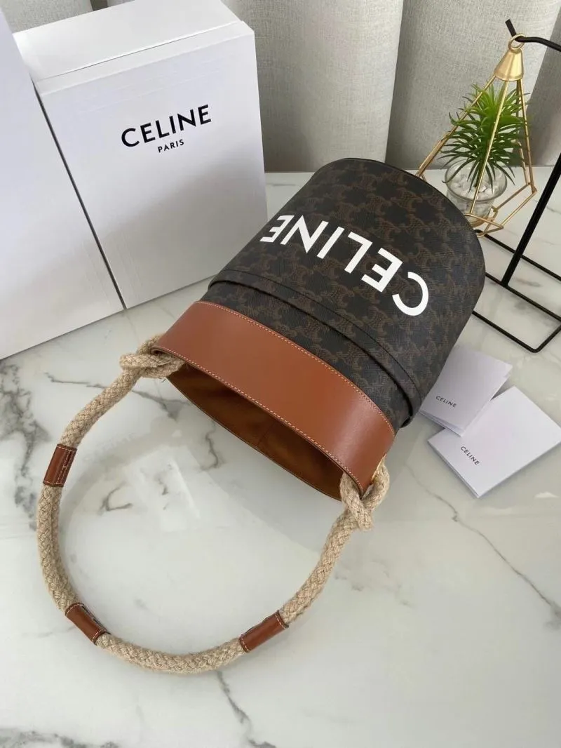 Celine Monogram Brown Bucket Bag - Image 8