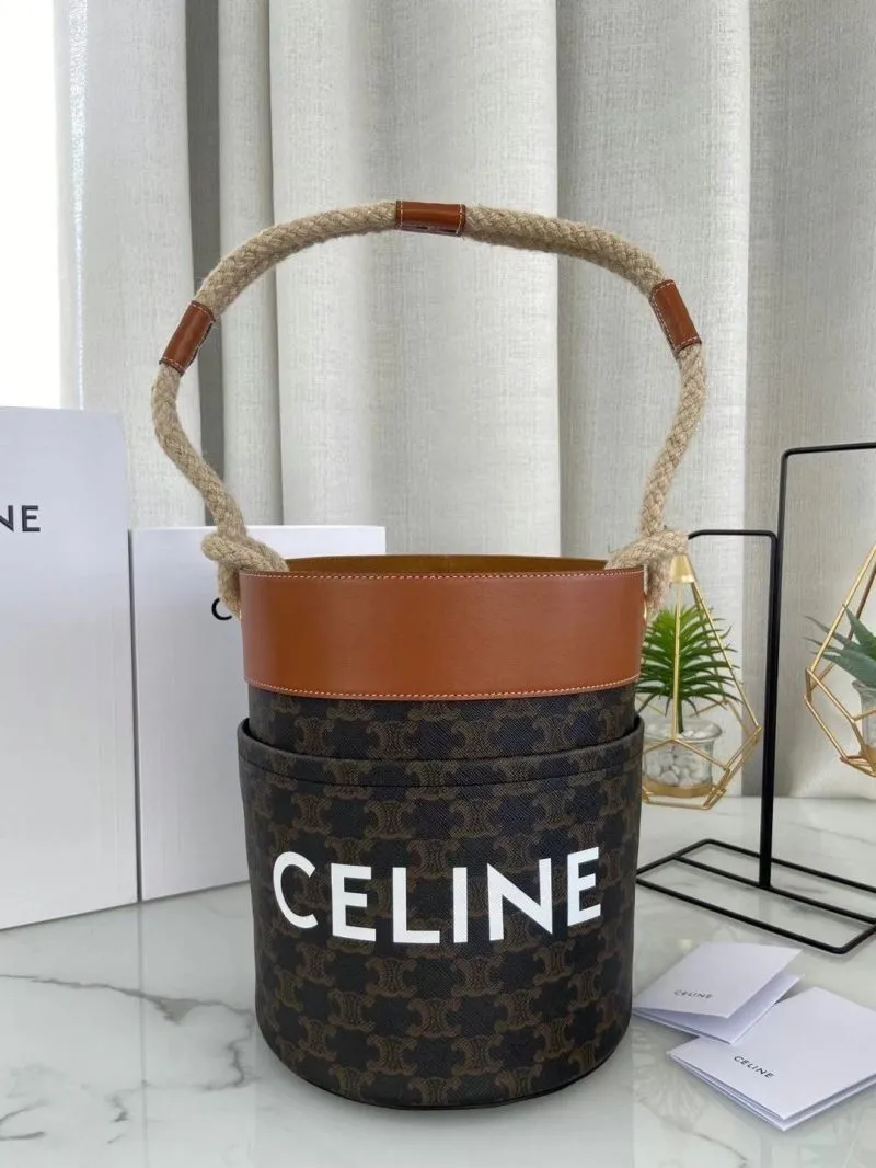 Celine Monogram Brown Bucket Bag - Image 9