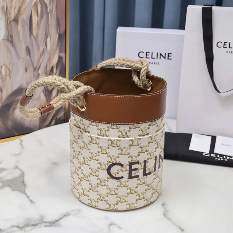 Celine White Monogram Bucket Bag - Image 3