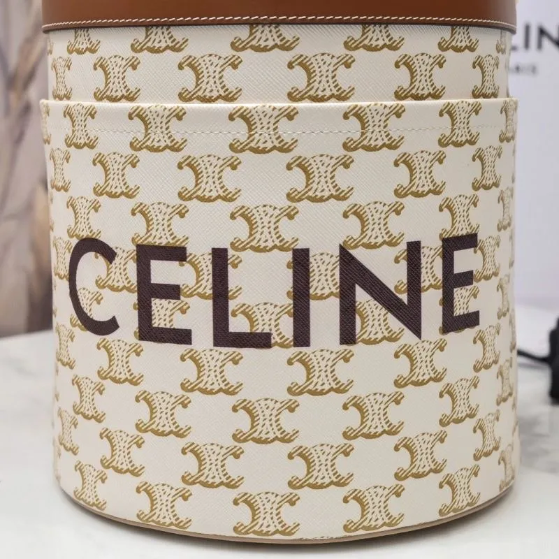 Celine White Monogram Bucket Bag - Image 5