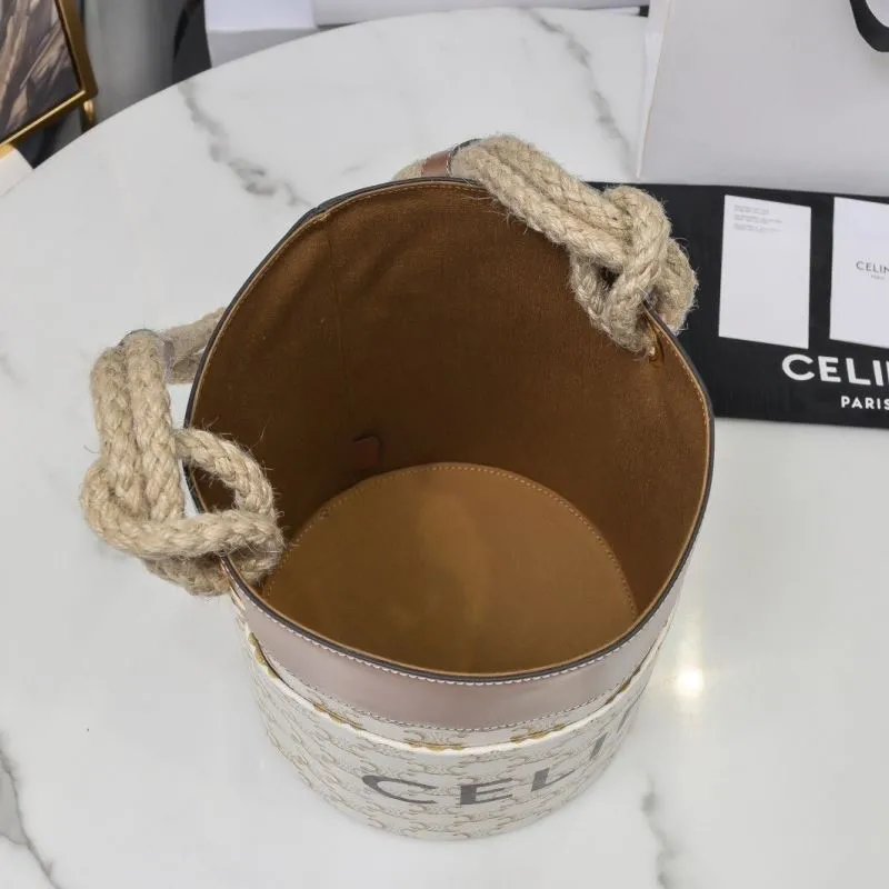 Celine White Monogram Bucket Bag - Image 8
