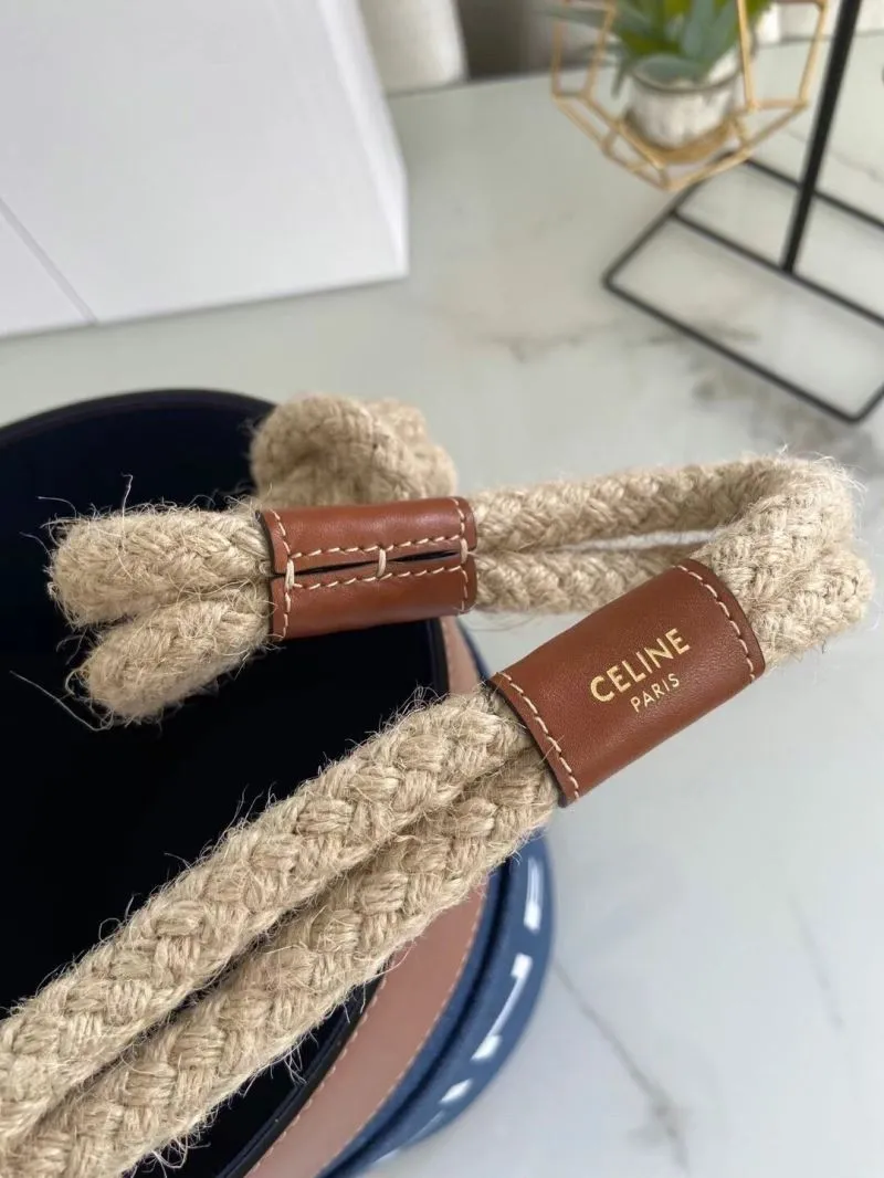 Alternative view of Celine Denim Bucket Bag with Rope Handles