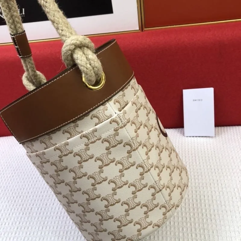 Celine Beige Bucket Bag 3028 19x23x19cm - Image 5