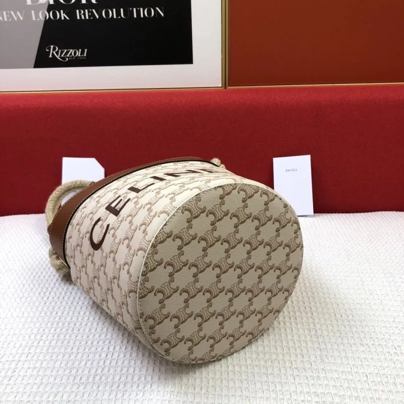 Celine Beige Bucket Bag 3028 19x23x19cm - Image 6