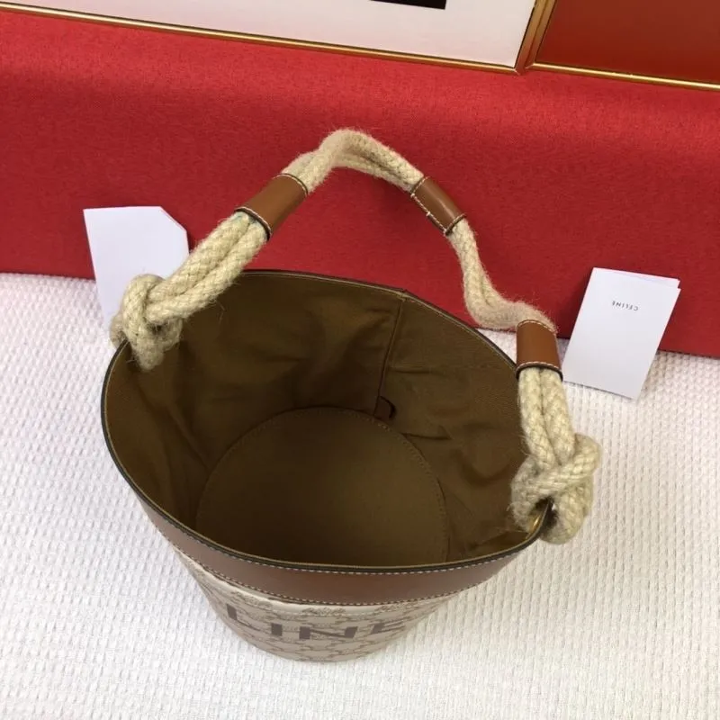 Celine Beige Bucket Bag 3028 19x23x19cm - Image 8