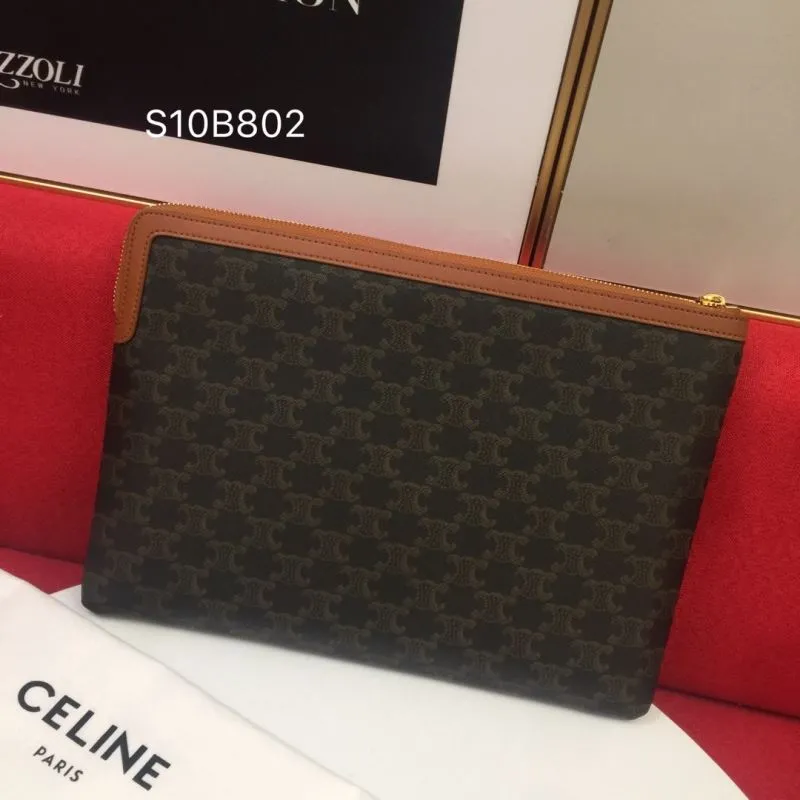 Celine S10B802 Brown Monogram Clutch Bag - Image 3