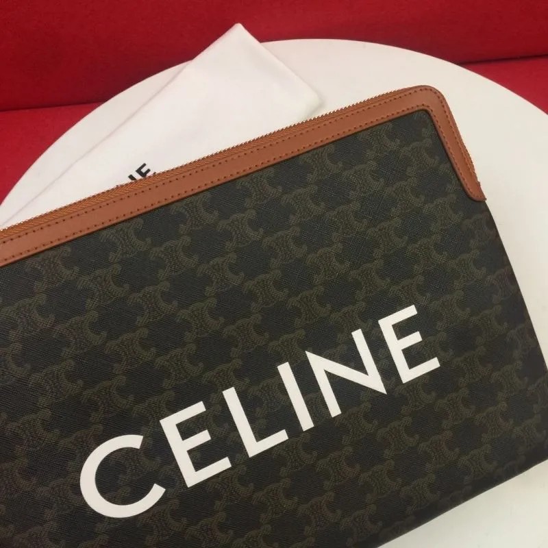 Celine S10B802 Brown Monogram Clutch Bag - Image 4