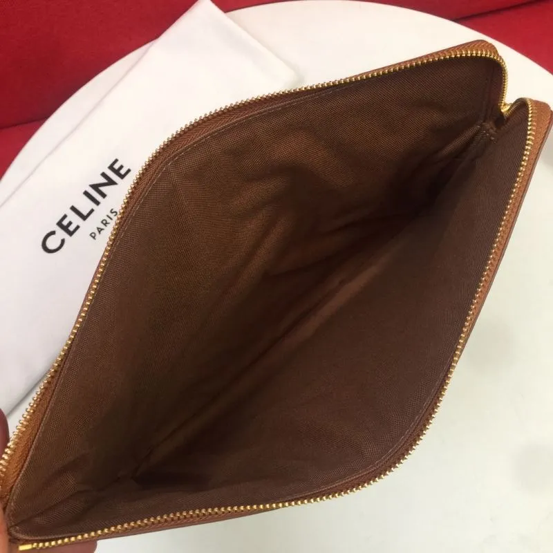 Celine S10B802 Brown Monogram Clutch Bag - Image 8