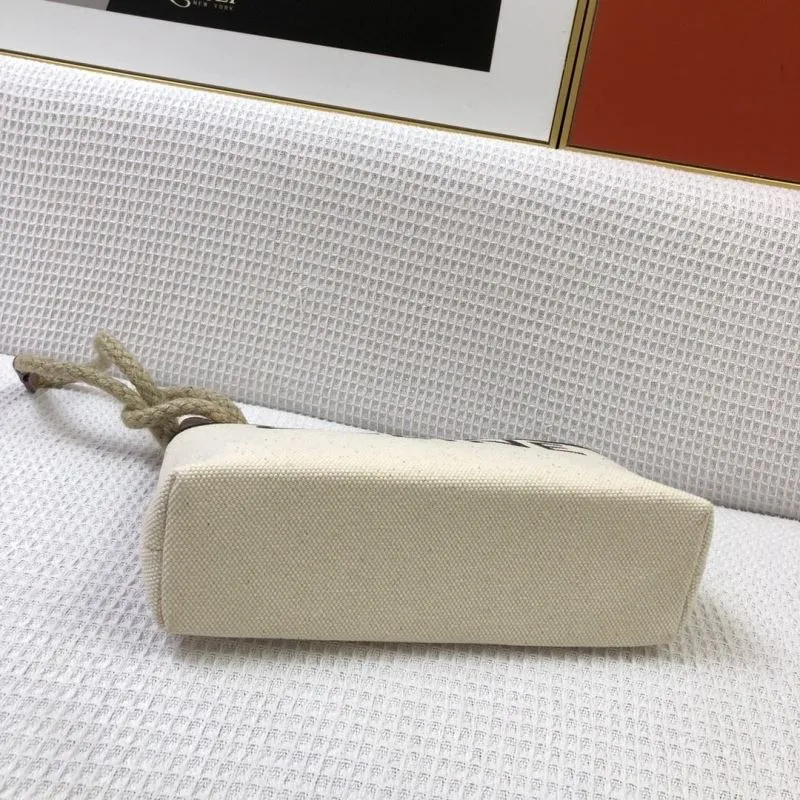 Celine Beige Canvas Brown Leather Wristlet Clutch 5012 - Image 7