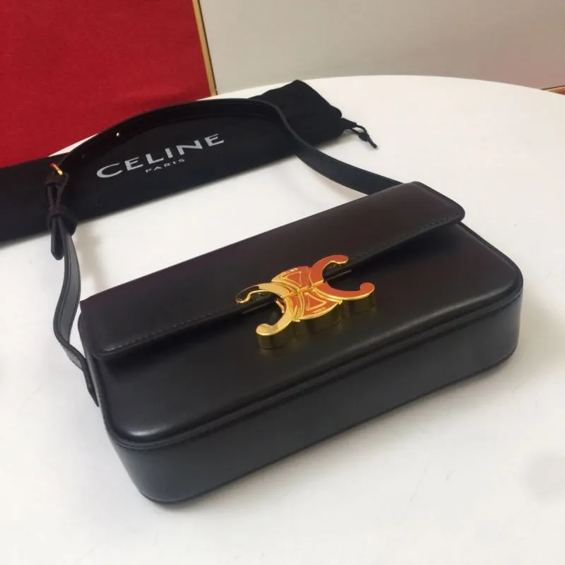 Celine Black Leather Shoulder Bag 3018 20cm - Image 7