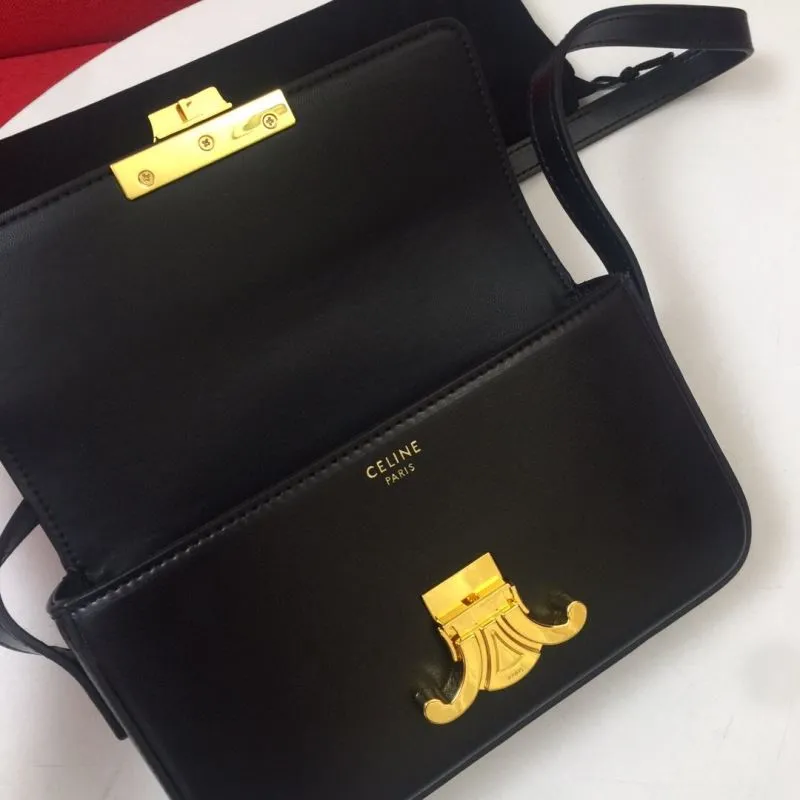 Celine Black Leather Shoulder Bag 3018 20cm - Image 9