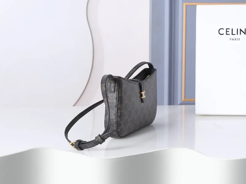 Celine Dark Monogram Shoulder Satchel Bag - Image 3