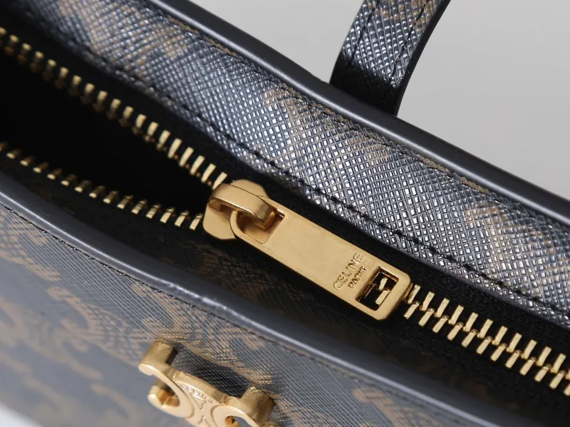 Celine Dark Monogram Shoulder Satchel Bag - Image 6
