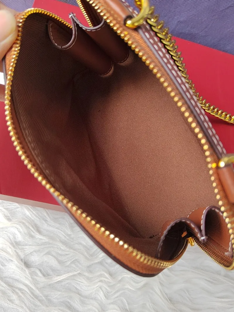 Celine Brown Triomphe Monogram Crossbody Bag - Image 9