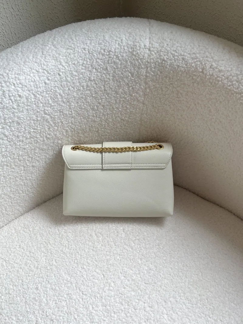 Celine White Leather Satchel Bag 28 - Image 3