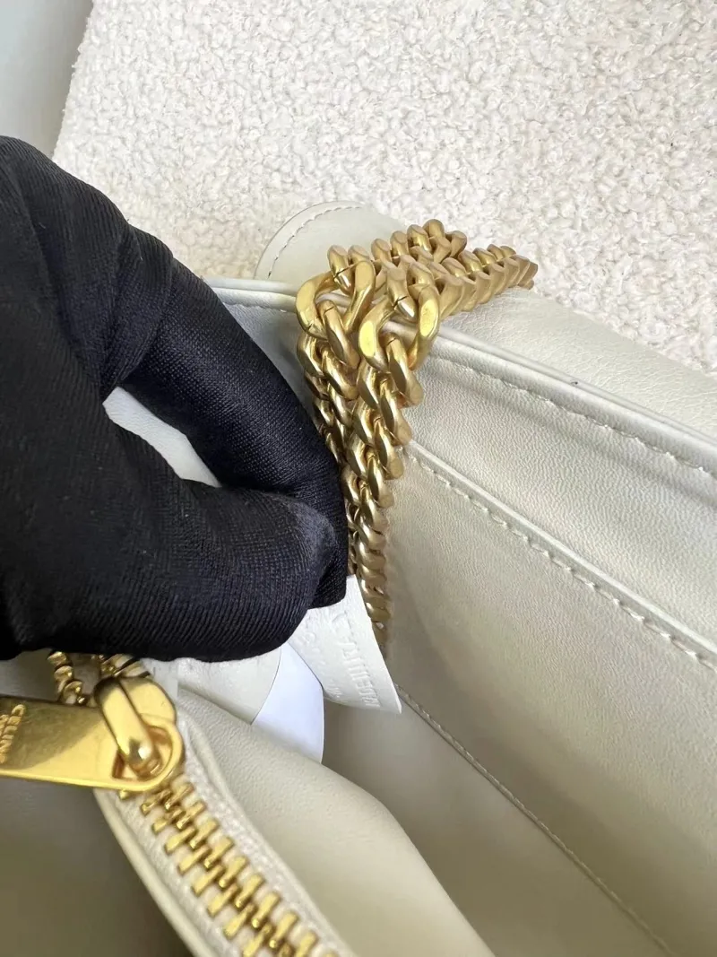 Celine White Leather Satchel Bag 28 - Image 9