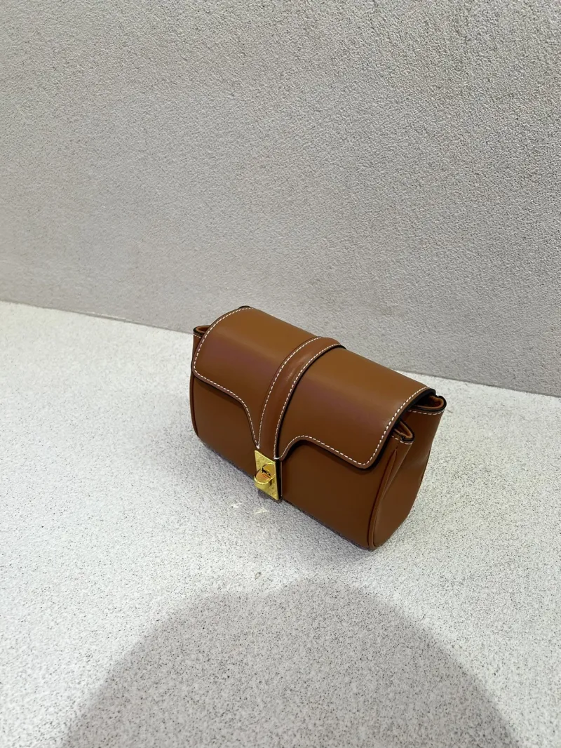 Celine Brown Leather Crossbody Satchel Bag 34 - Image 7