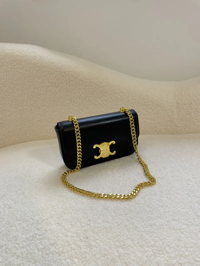 Alternative view of Celine Black Chain Satchel Shoulder Bag