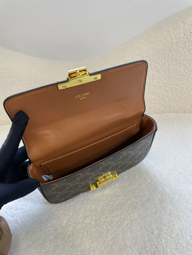 Celine Triomphe Chain Shoulder Bag Dark Brown - Image 6