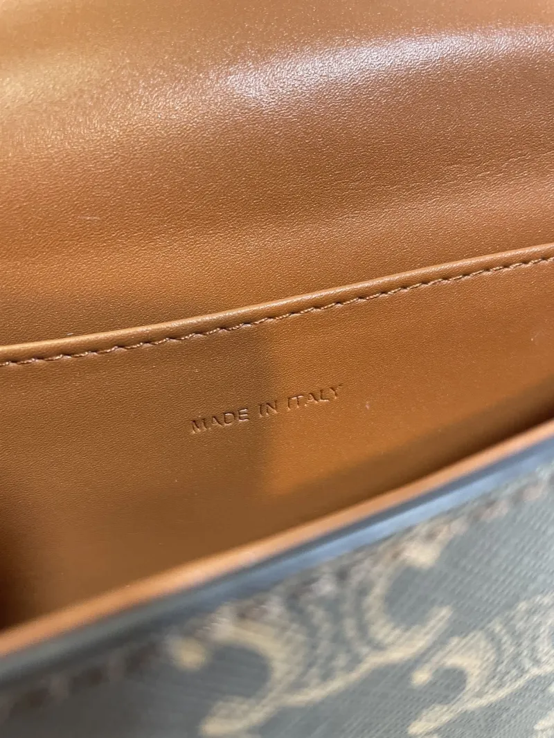Celine Triomphe Chain Shoulder Bag Dark Brown - Image 8