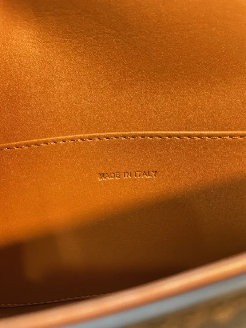 Celine Triomphe Chain Shoulder Bag Dark Brown - Image 9