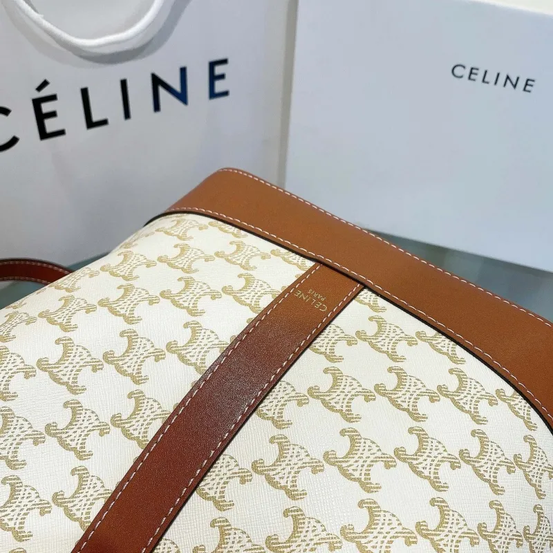 Celine White Monogram Bucket Bag - Image 7