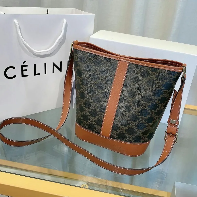 Alternative view of Celine Brown Monogram Bucket Crossbody Bag