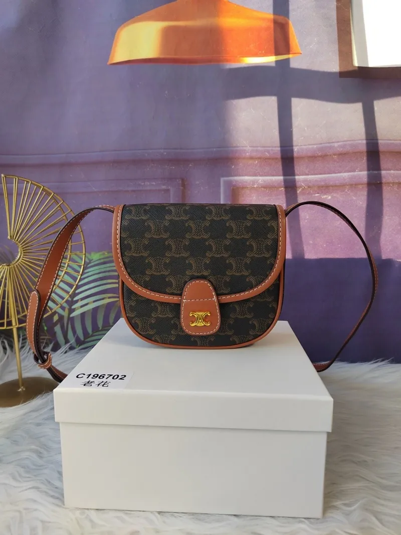 Celine C196702 Monogram Saddle Crossbody Bag