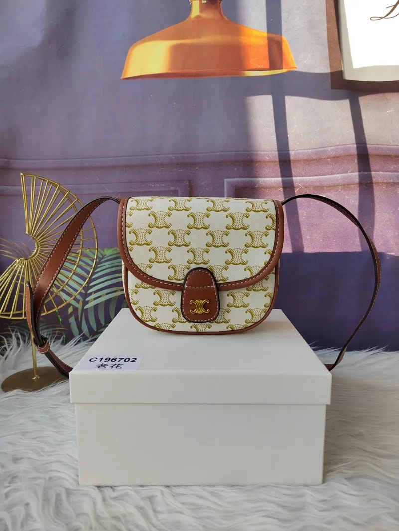 Celine C196702 Monogram Crossbody Saddle Bag