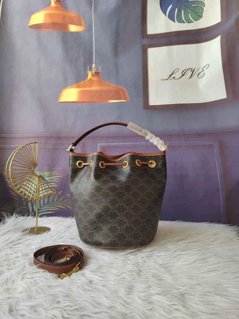 Alternative view of Celine Brown Monogram Bucket Bag