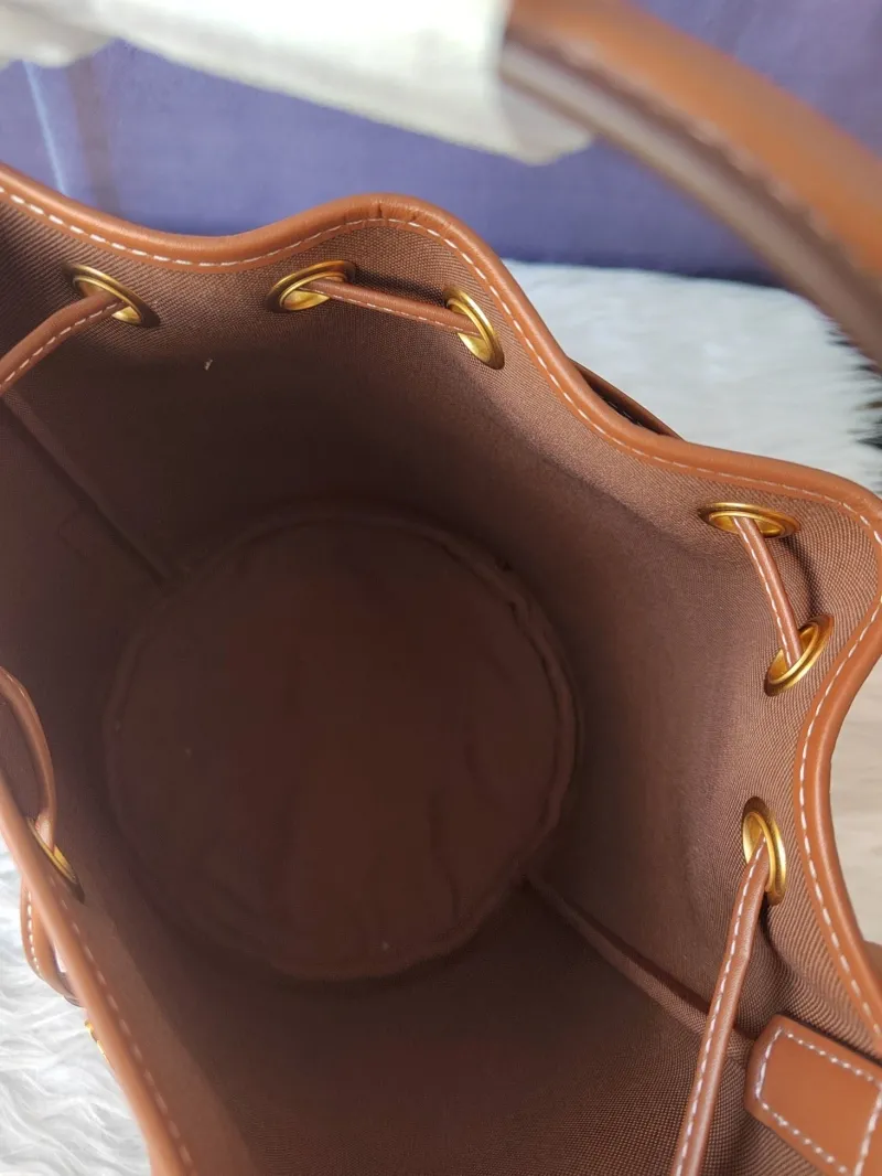 Celine Brown Monogram Bucket Bag - Image 9