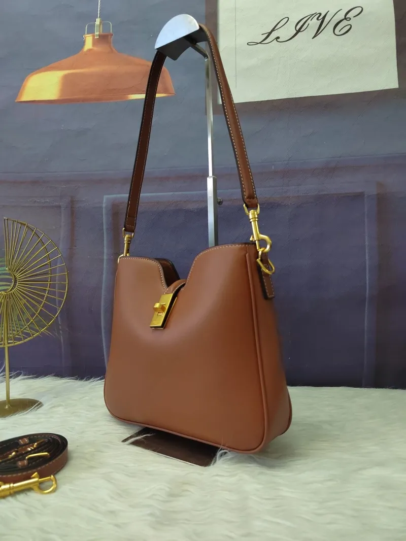 Celine Brown Leather Satchel Bag - Image 3