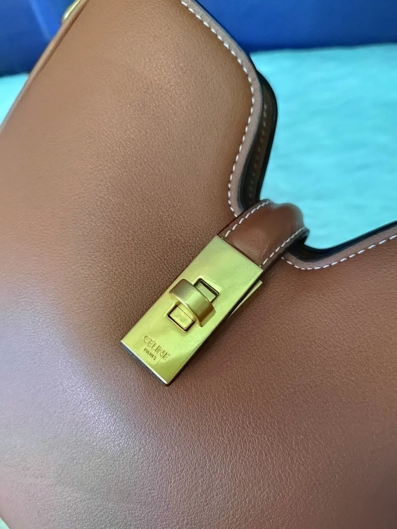 Celine Brown Leather Satchel Bag - Image 5