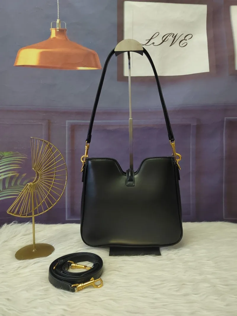 Alternative view of Celine Black Leather Satchel Shoulder Bag