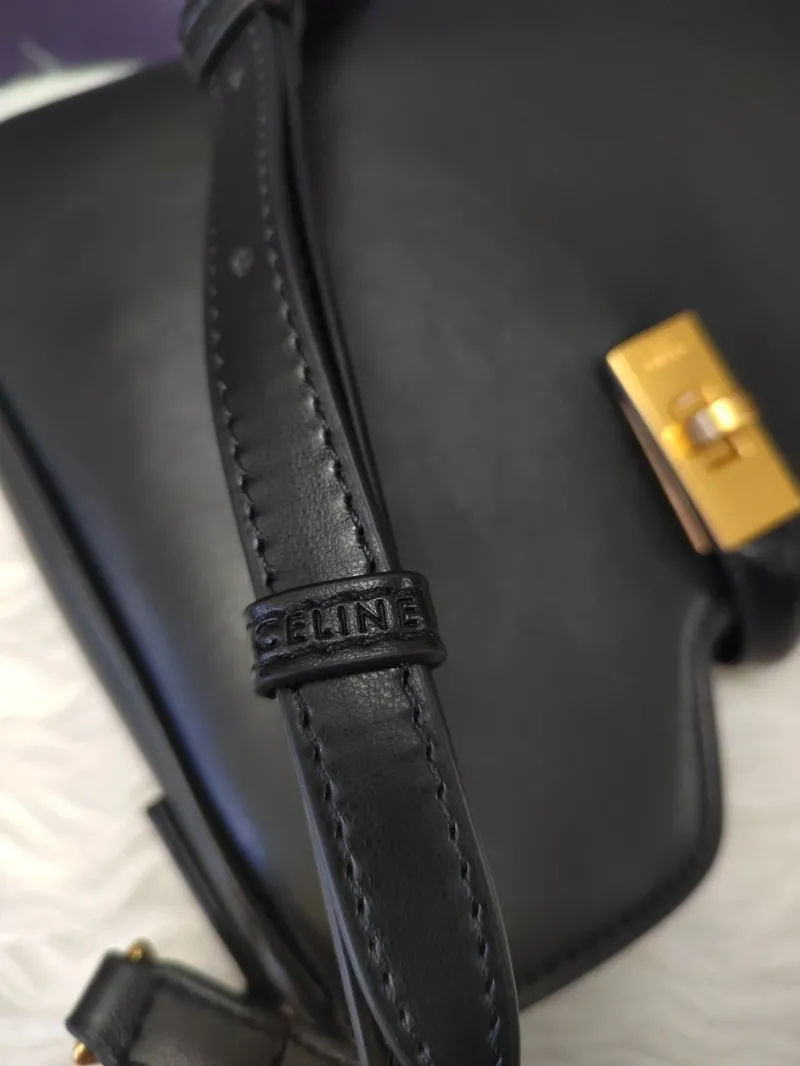 Celine Black Leather Satchel Shoulder Bag - Image 7