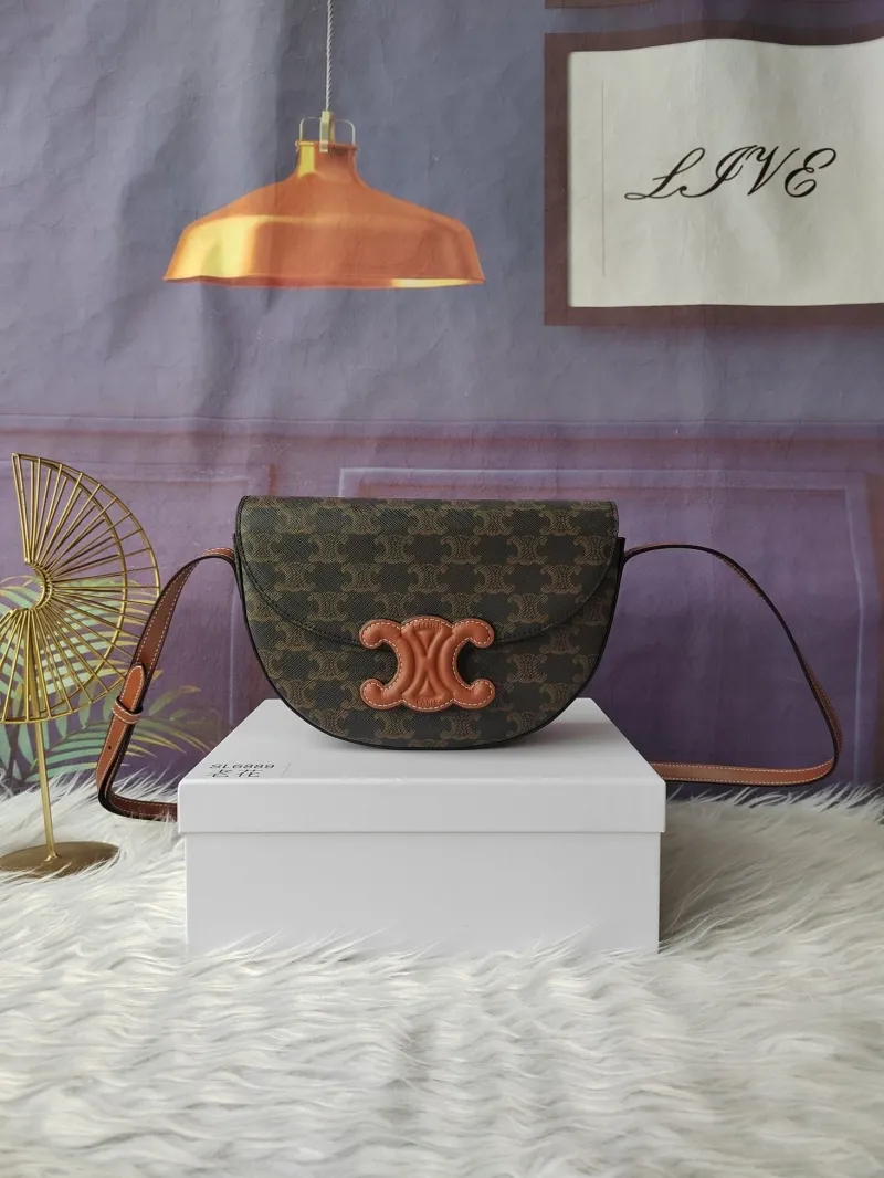 Celine SL6889 Monogram Saddle Crossbody Bag