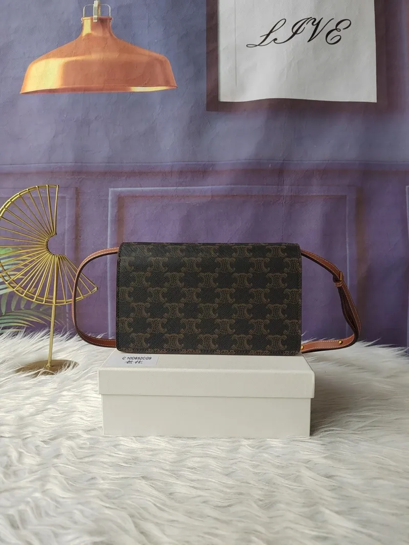 Alternative view of Celine Monogram Crossbody Satchel Bag C10D852CG9